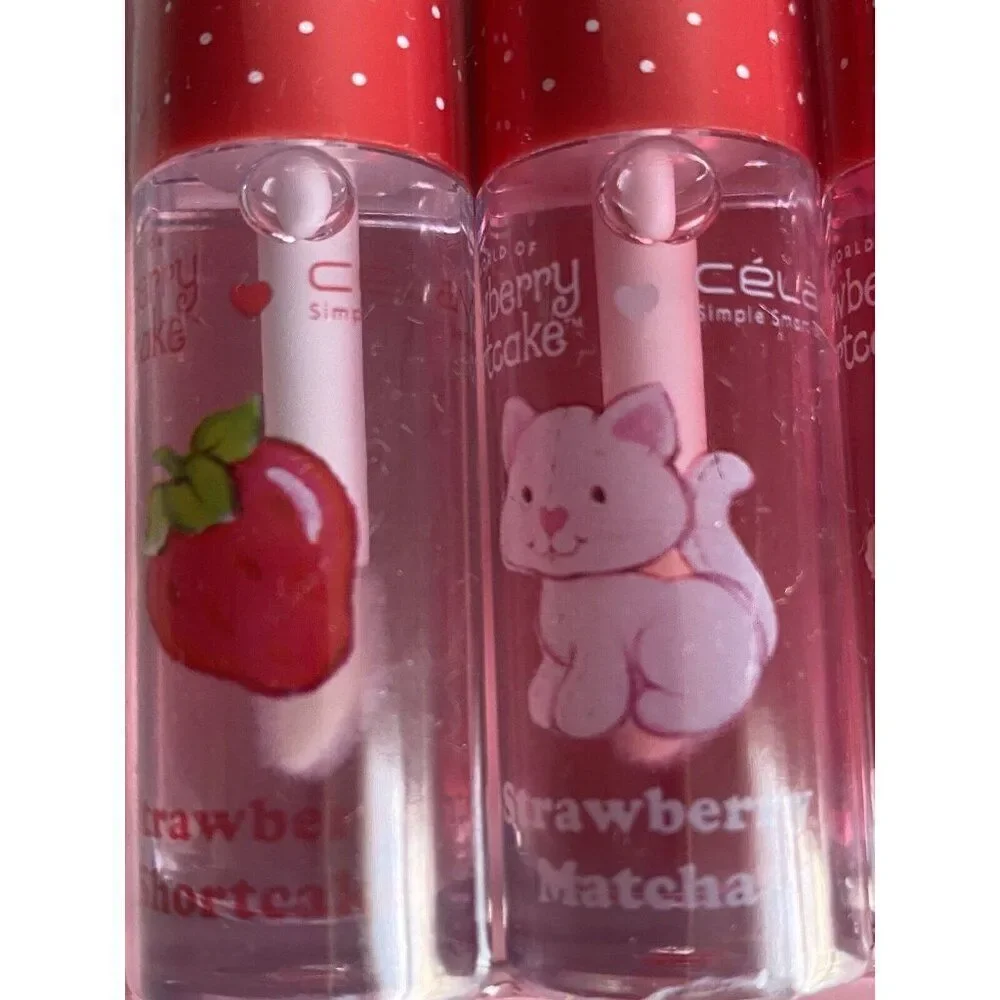 4 Pk Celavi Strawberry Shortcake Scented Tinted Lip Oils Crush On You Valentines